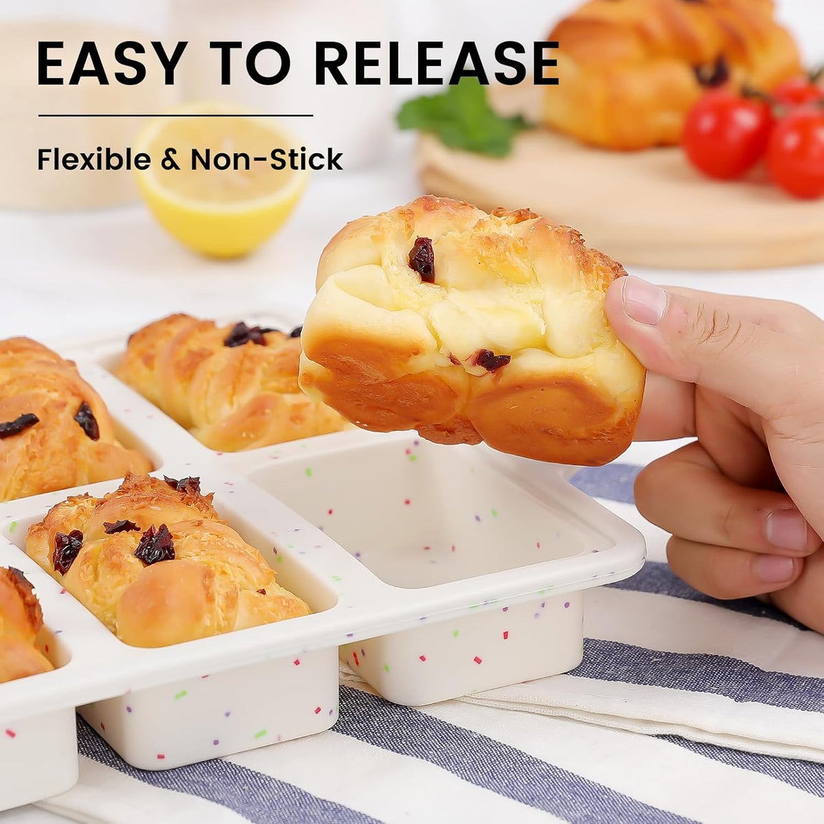 Home Collection Pack of 2 8-Cavity Mini Silicone Loaf Pans