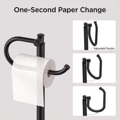 Home Collection Stainless Steel Freestanding Toilet Paper Holder Stand 25.19 Inch