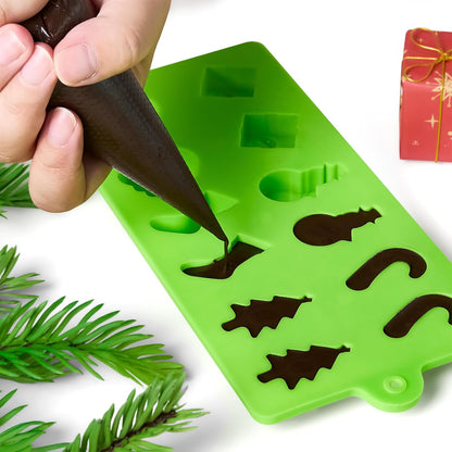 Home Collection Pack of 6 Christmas Silicone Molds for Chocolate Candy Gummies and Wax Melts