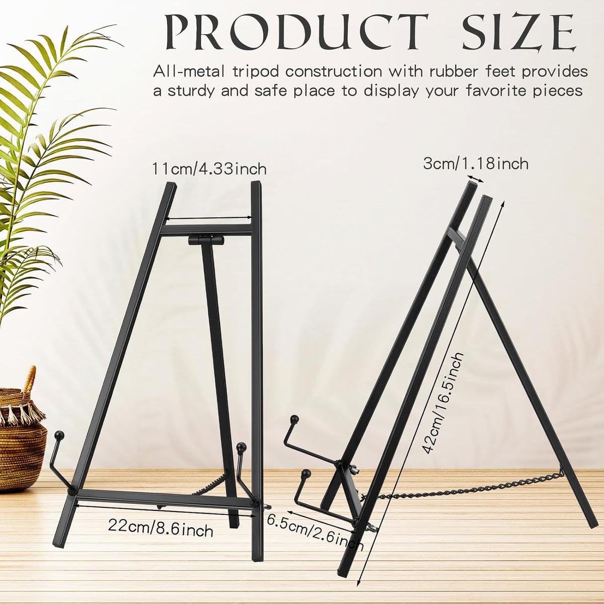 Home Collection Foldable Metal Tabletop Tripod Easel Display Stand 16.5 Inch