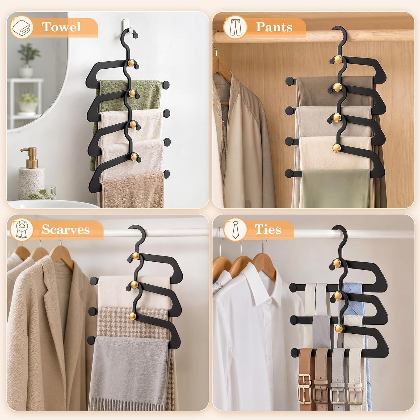 Home Collection Pack of 20 Non-Slip Pants Hangers
