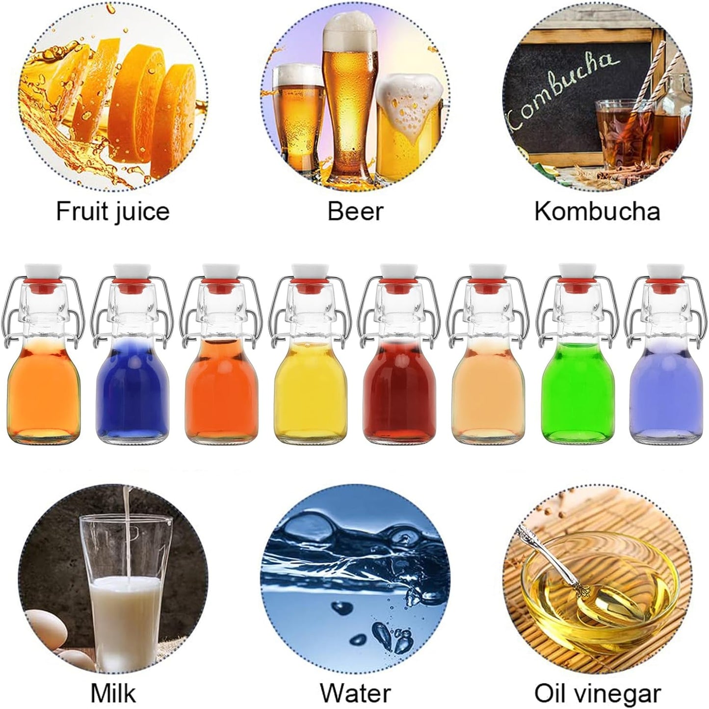 Home Collection 20-Pack 2 OZ Mini Swing Top Glass Bottles