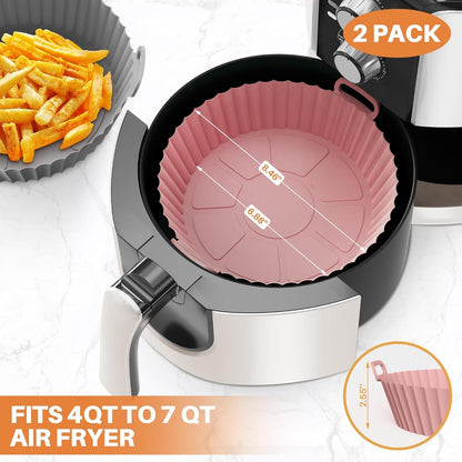 Home Collection 2-Pack Silicone Air Fryer Liners for 4–7 QT