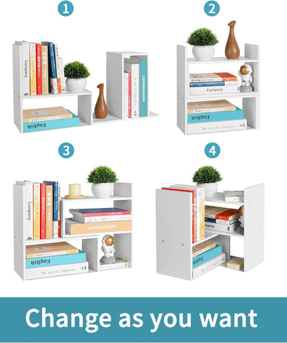 Home Collection Adjustable Stackable White Wood Desk Storage Shelf