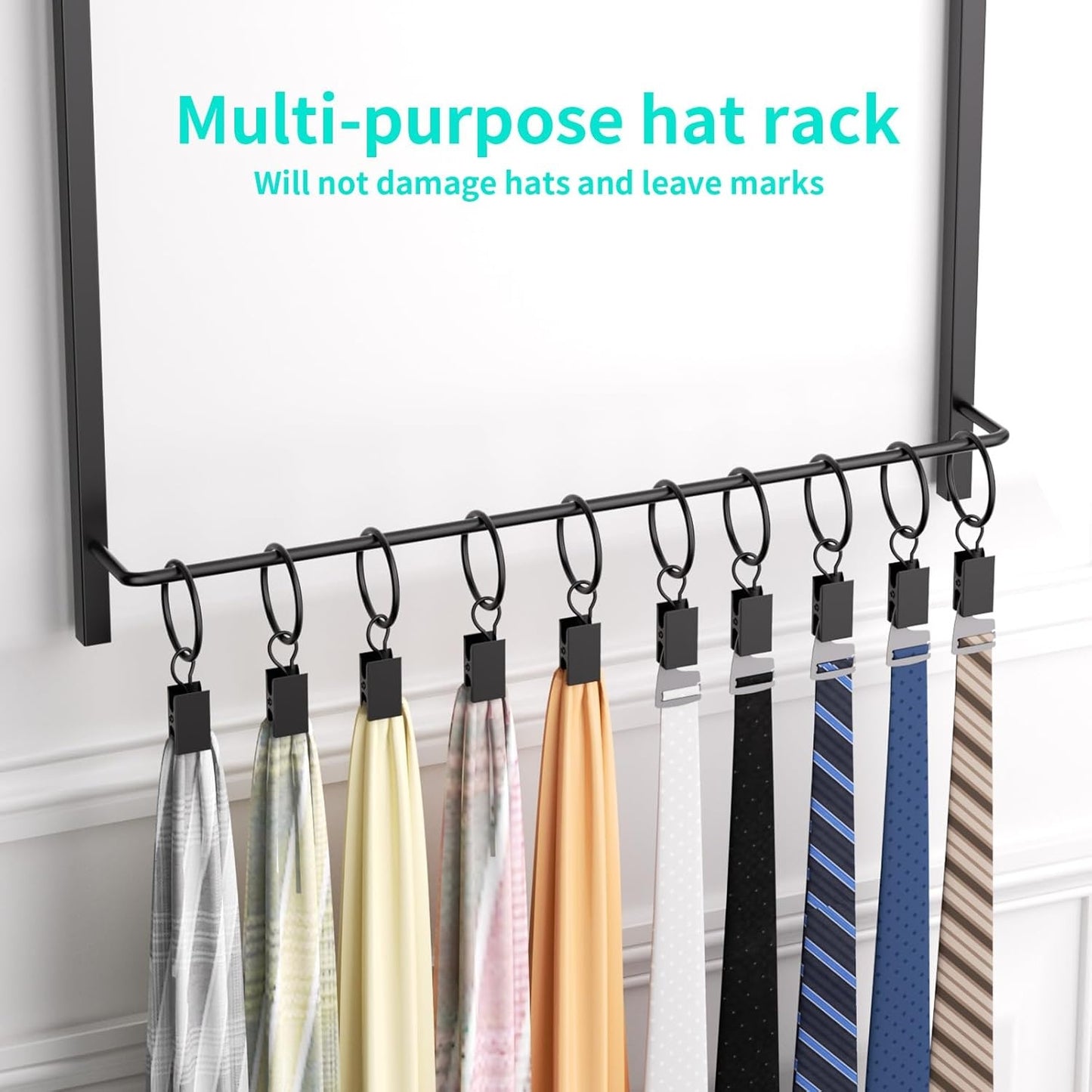 Home Collection 3 Tier Over Door Hat Rack Organizer Hat Storage with 16 Hooks