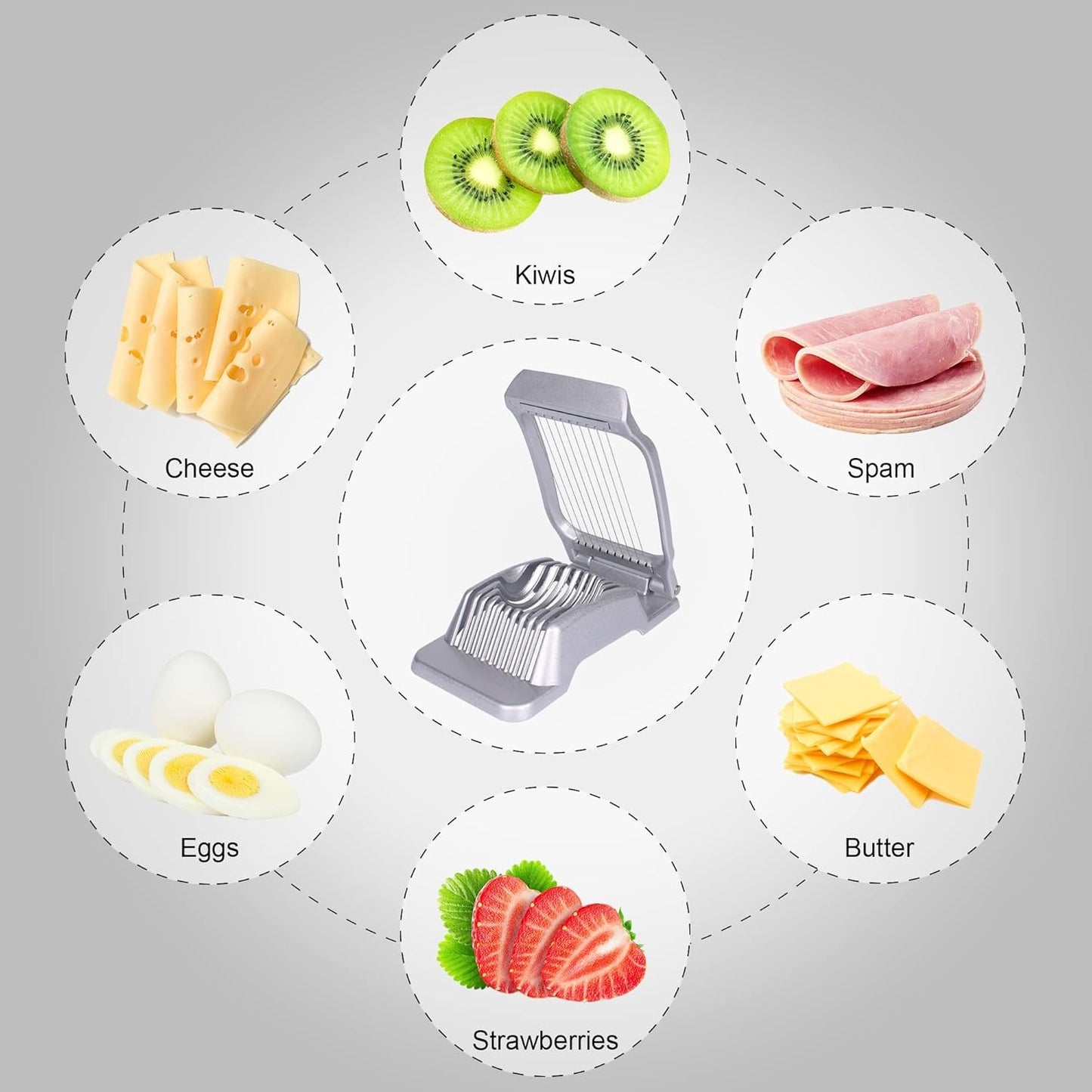 Home Collection Aluminum Egg Slicer with Stainless Steel Wires
