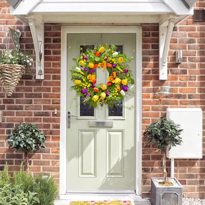 Home Collection Spring Summer Wreath for Front Door 24-Inch