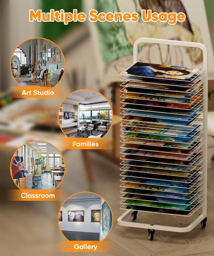 Home Collection Art Drying Rack with 25 Removable Shelves