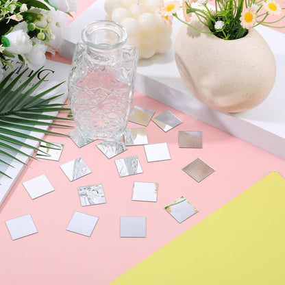 Home Collection 200 Pcs 1-Inch Mini Square Mirror Tiles