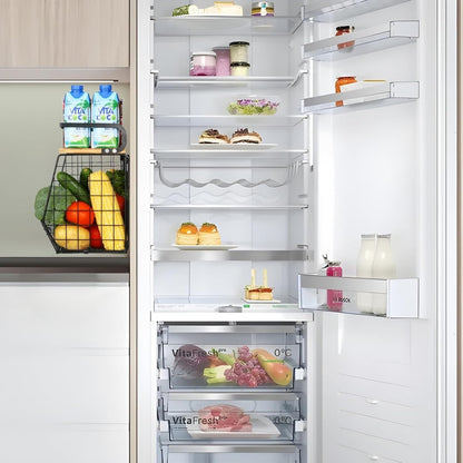 Home Collection Magnetic Fridge Shelf with Wood Lid Black