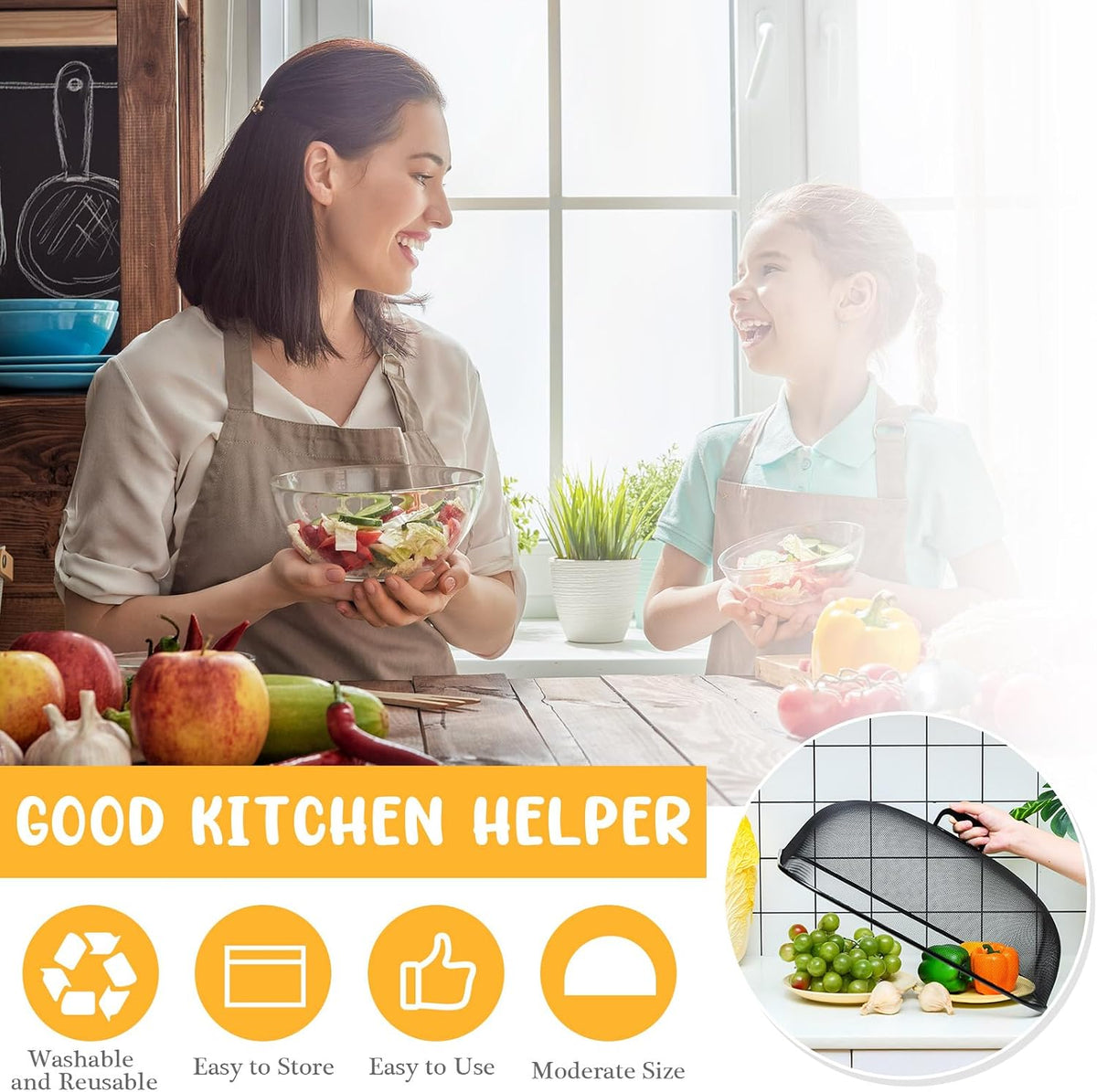Home Collection Collapsible Metal Mesh Food Cover Dome with Handle 18-Inch