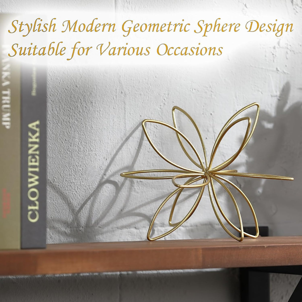 Home Collection Metal Floral Decorative Sphere Abstract Tabletop Sculpture