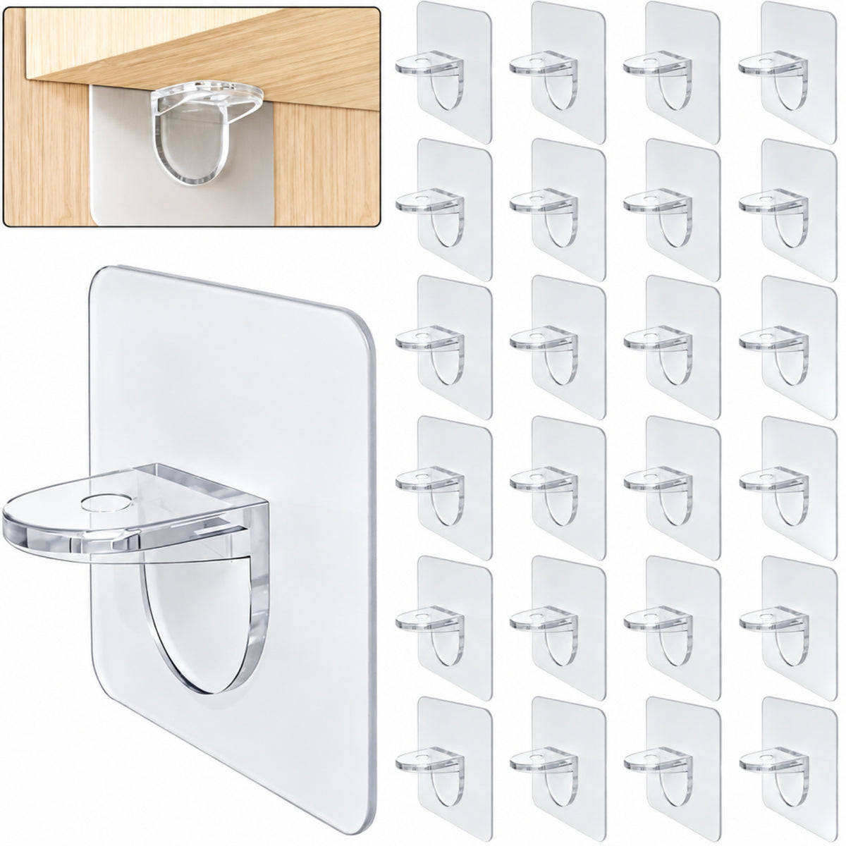 Home Collection Pack of 12 Self Adhesive Shelf Support Pegs Brackets