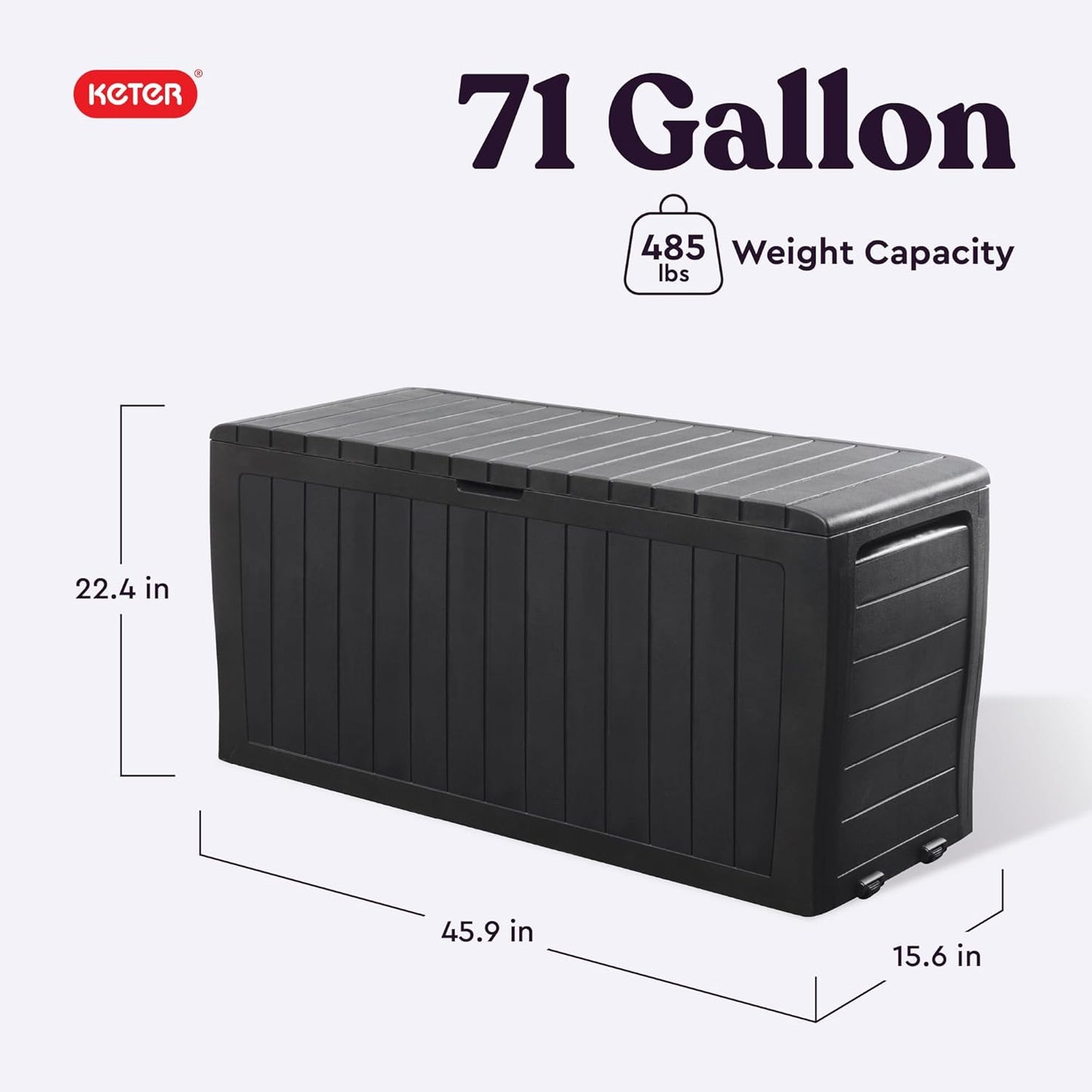 Home Collection Dark Grey Gallon Resin Deck Box