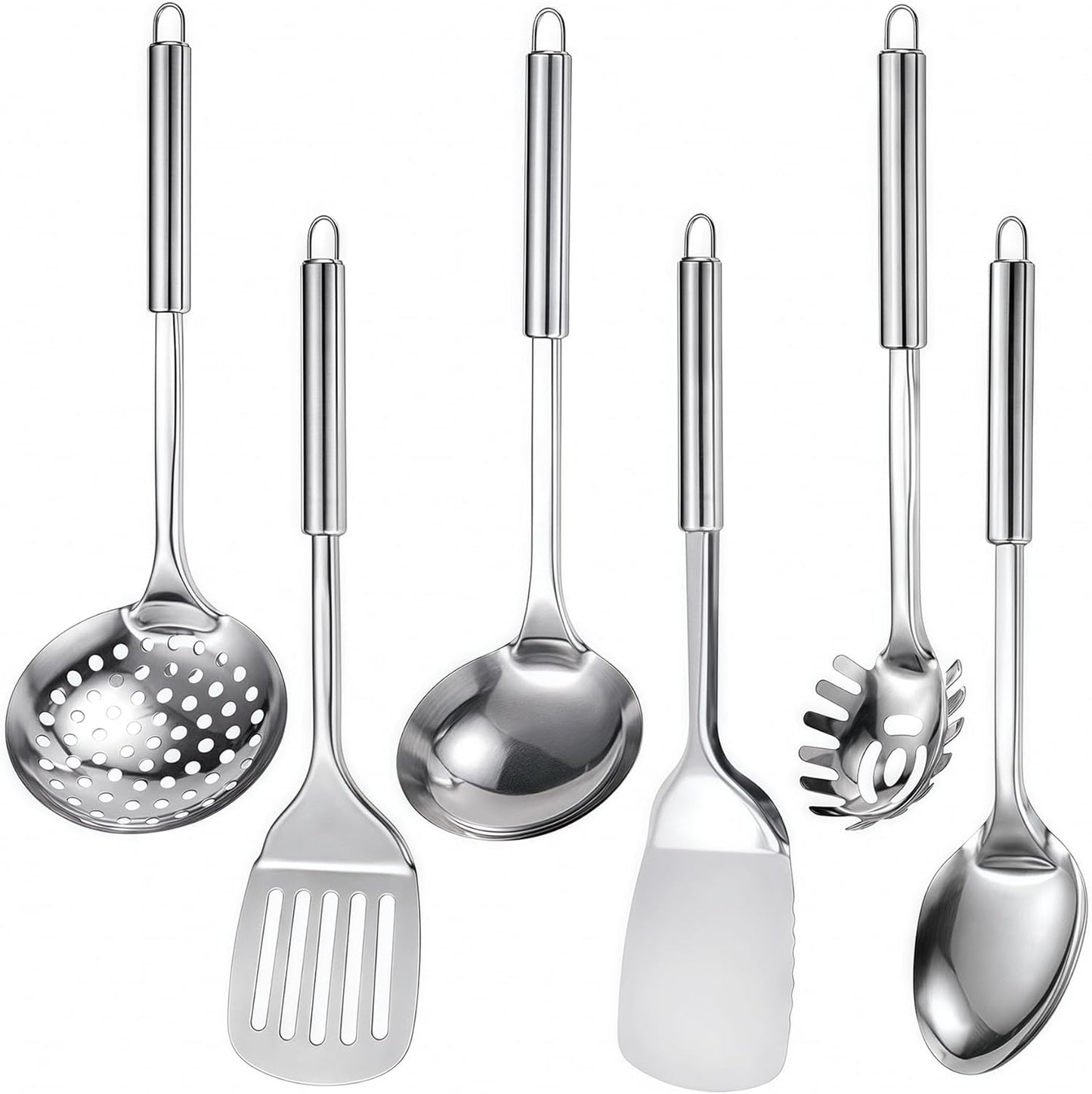 Home Collection 6 Piece Stainless Steel Cooking Utensil Set Heat Resistant Tools