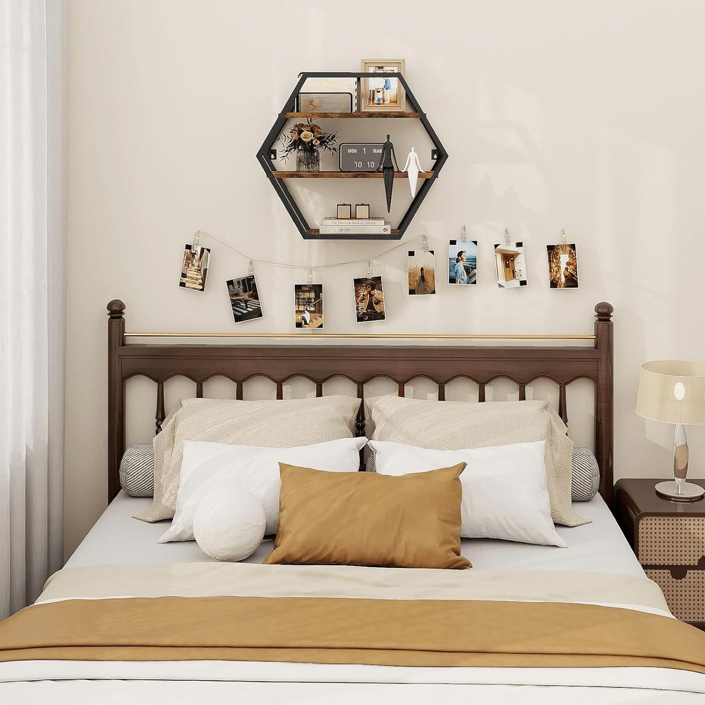 Home Collection Hexagon Floating Shelves for Wall