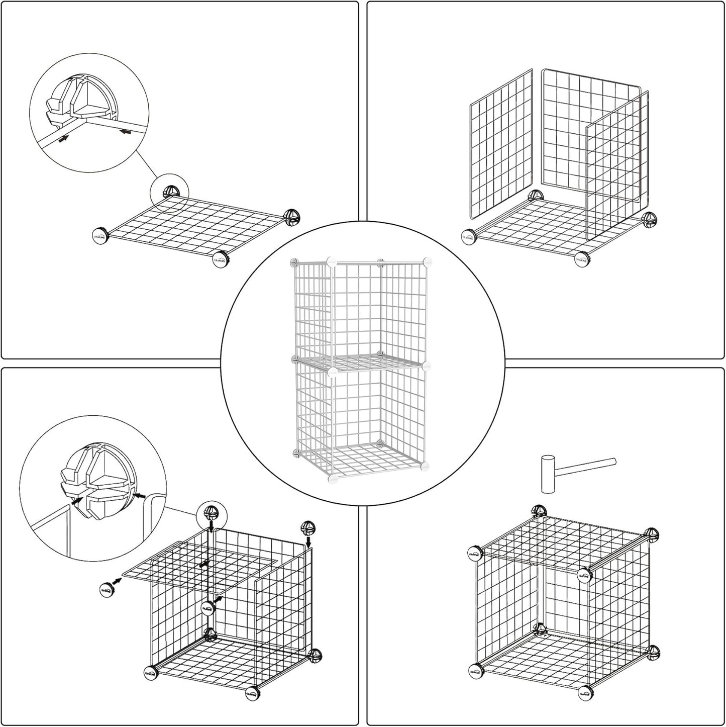Home Collection 2-Cube Wire Storage Organizer Shelf