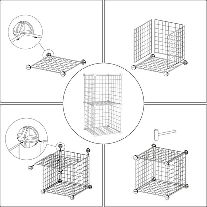 Home Collection 2-Cube Wire Storage Organizer Shelf