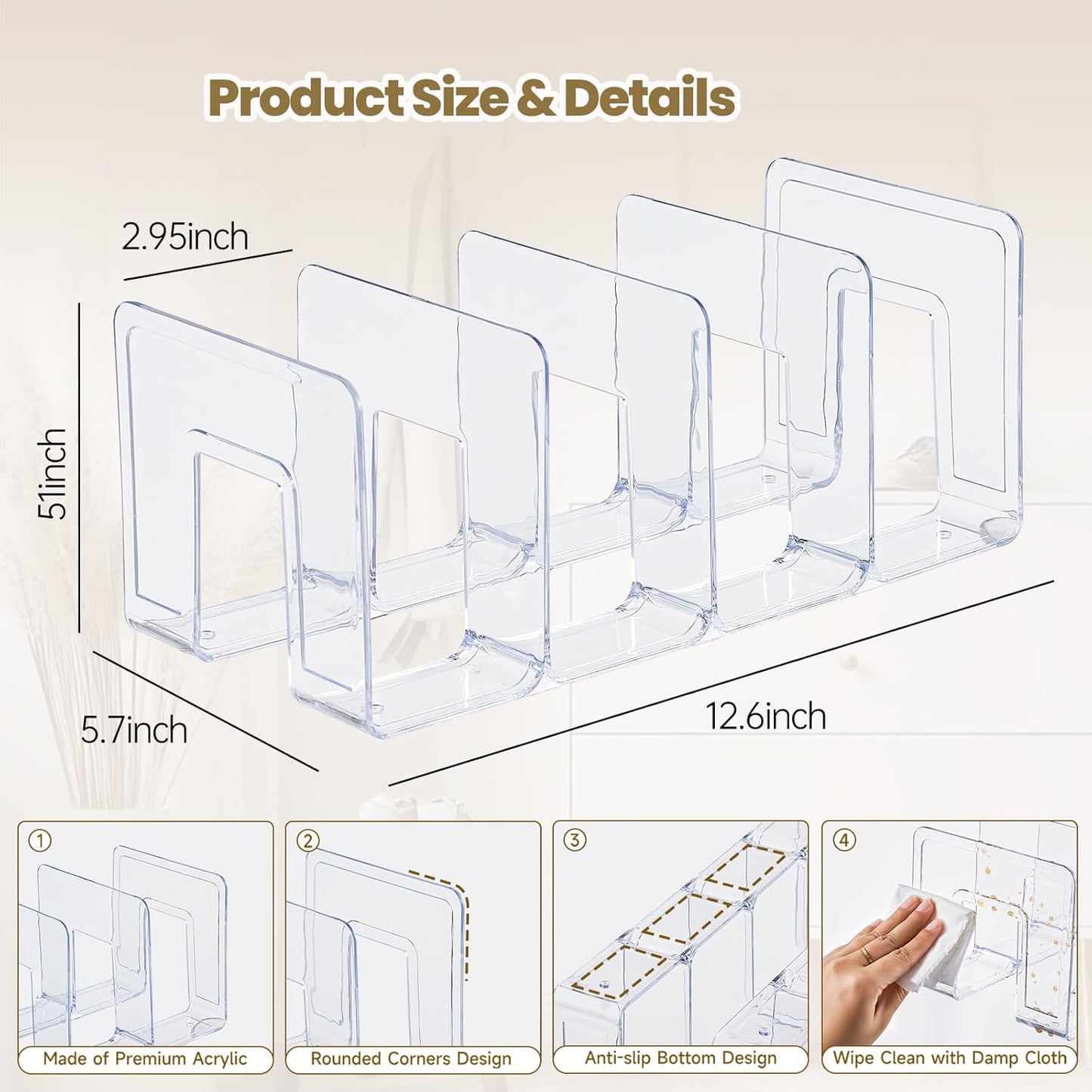 Home Collection Clear Acrylic Kids Shoe Rack Organizer 4-Pair Storage Stackable Closet Shelf