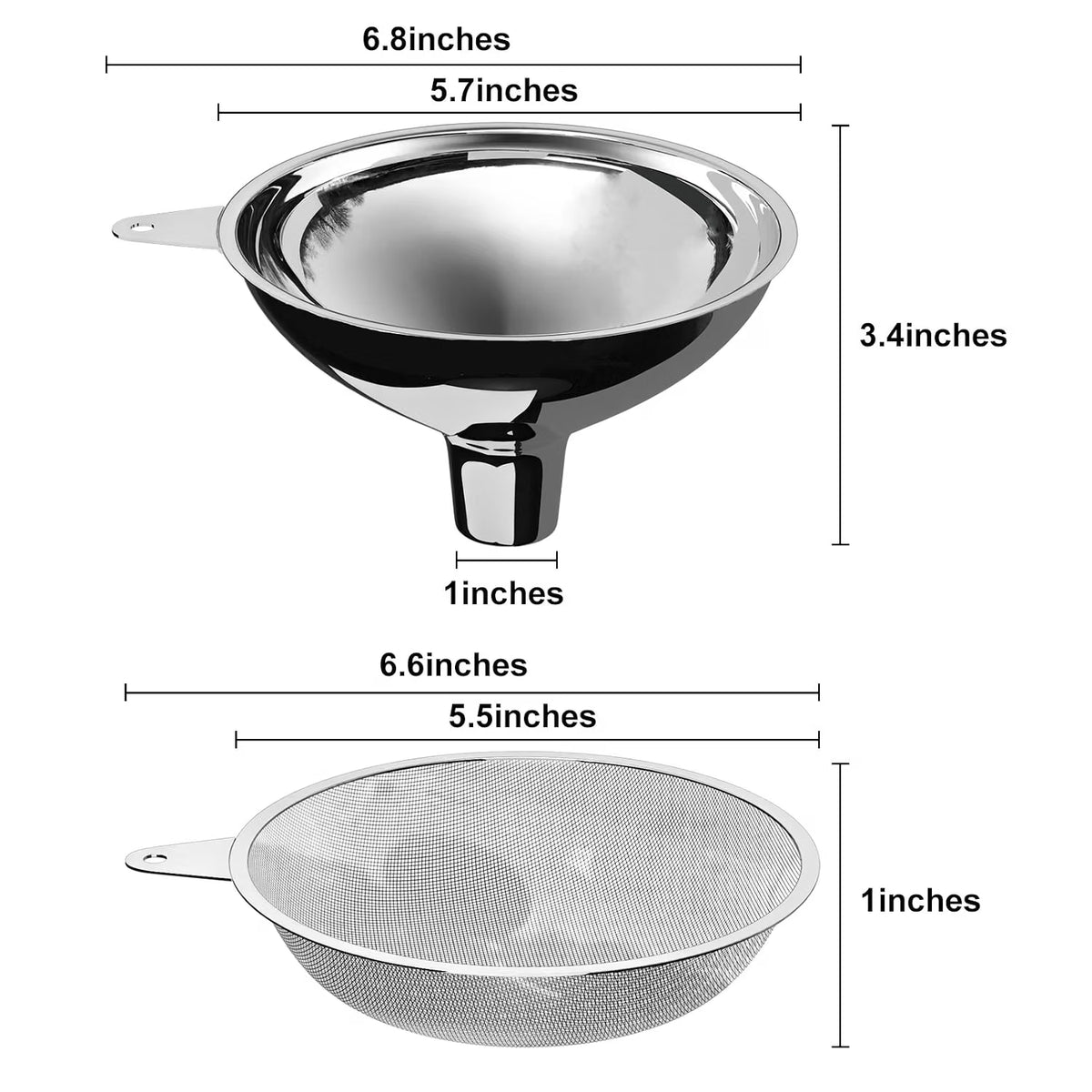 Home Collection Stainless Steel Bottle Filling Funnel for Oil Juice Coffee and Food