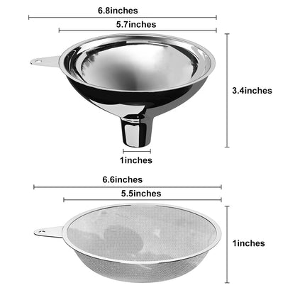 Home Collection Stainless Steel Bottle Filling Funnel for Oil Juice Coffee and Food