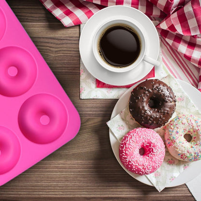 Home Collection 2-Pack Silicone Donut Molds Green and Pink