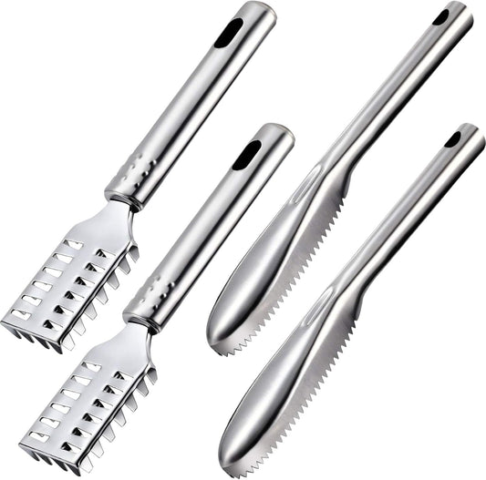 Home Collection 4-Pc Stainless Steel Fish Scaler Brush