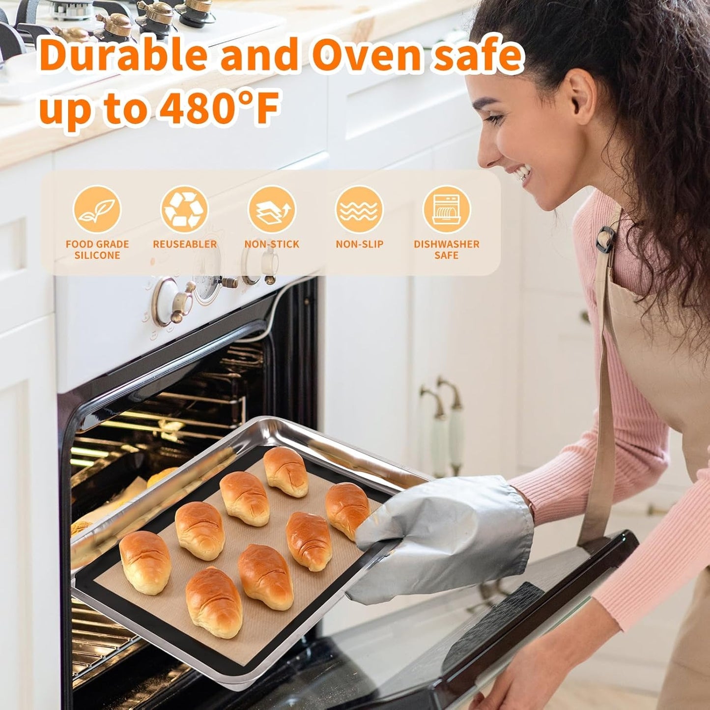 Home Collection  2-Pack Silicone Baking Mats