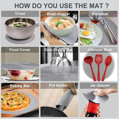 Home Collection Multipurpose 2-in-1 Microwave Splatter Cover and Silicone Mat