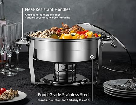 Home Collection Round Chafing Dish Buffet Set