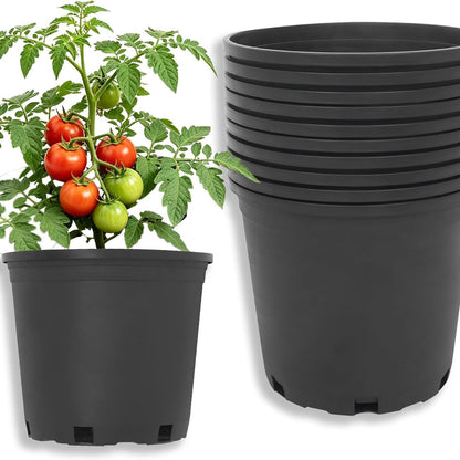 Home Collection Plastic Plant Pots Seed Starting Nursery Containers Pack of 5