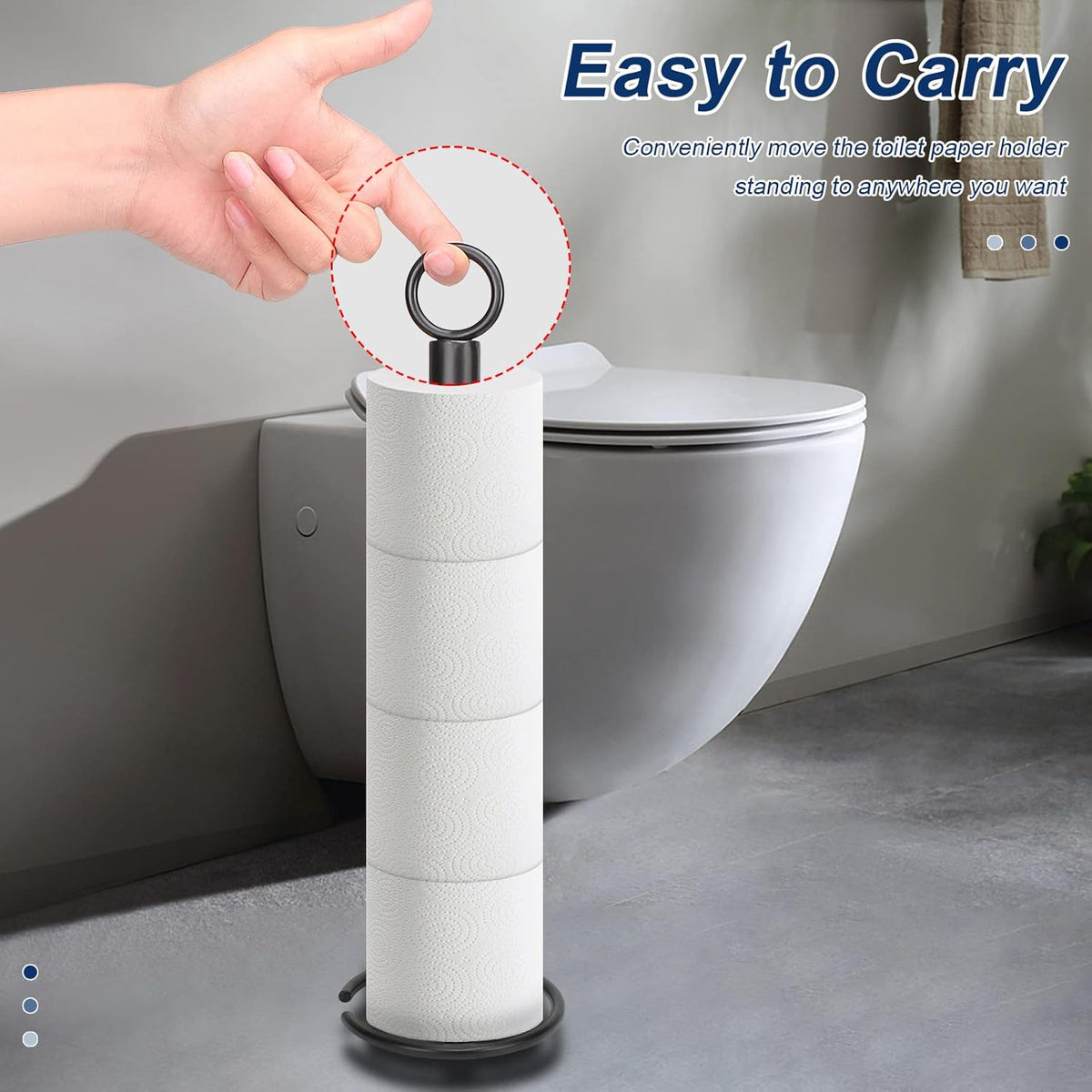 Home Collection Freestanding Metal Toilet Paper Holder Stand with 4-Roll Storage