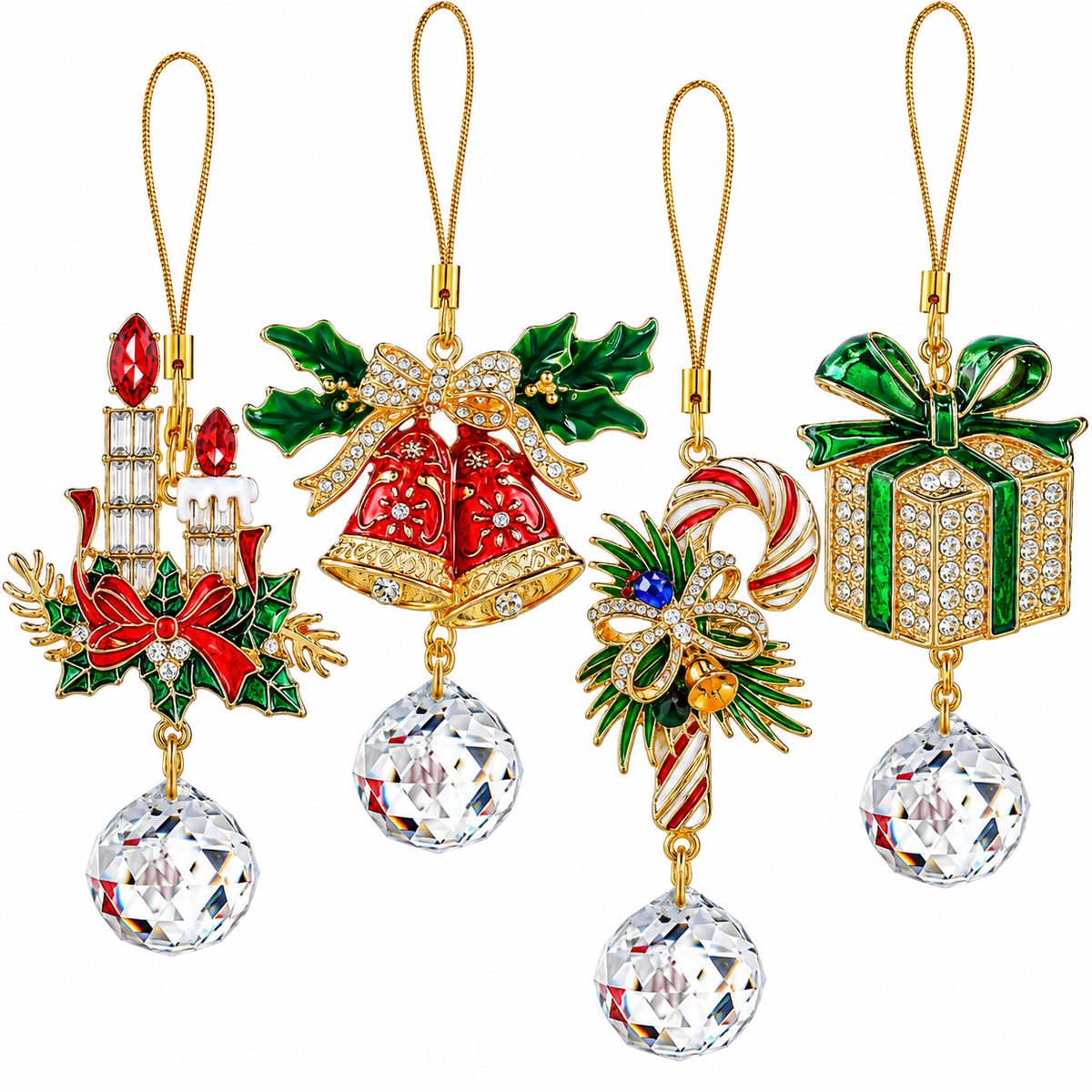 Home Collection Crystal Christmas Tree Ornament Sparkling Hanging Suncatcher Decoration