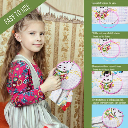 Home Collection 6-Piece Embroidery Hoops Set with 15 Needles