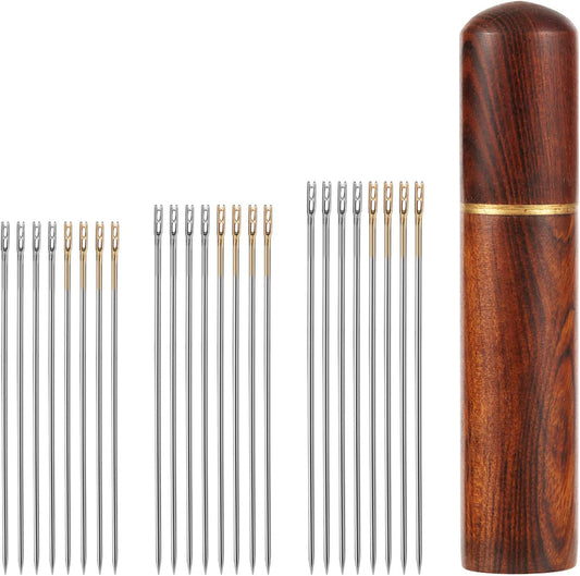 Home Collection Pack of 25 Self Threading Sewing Needles with Case