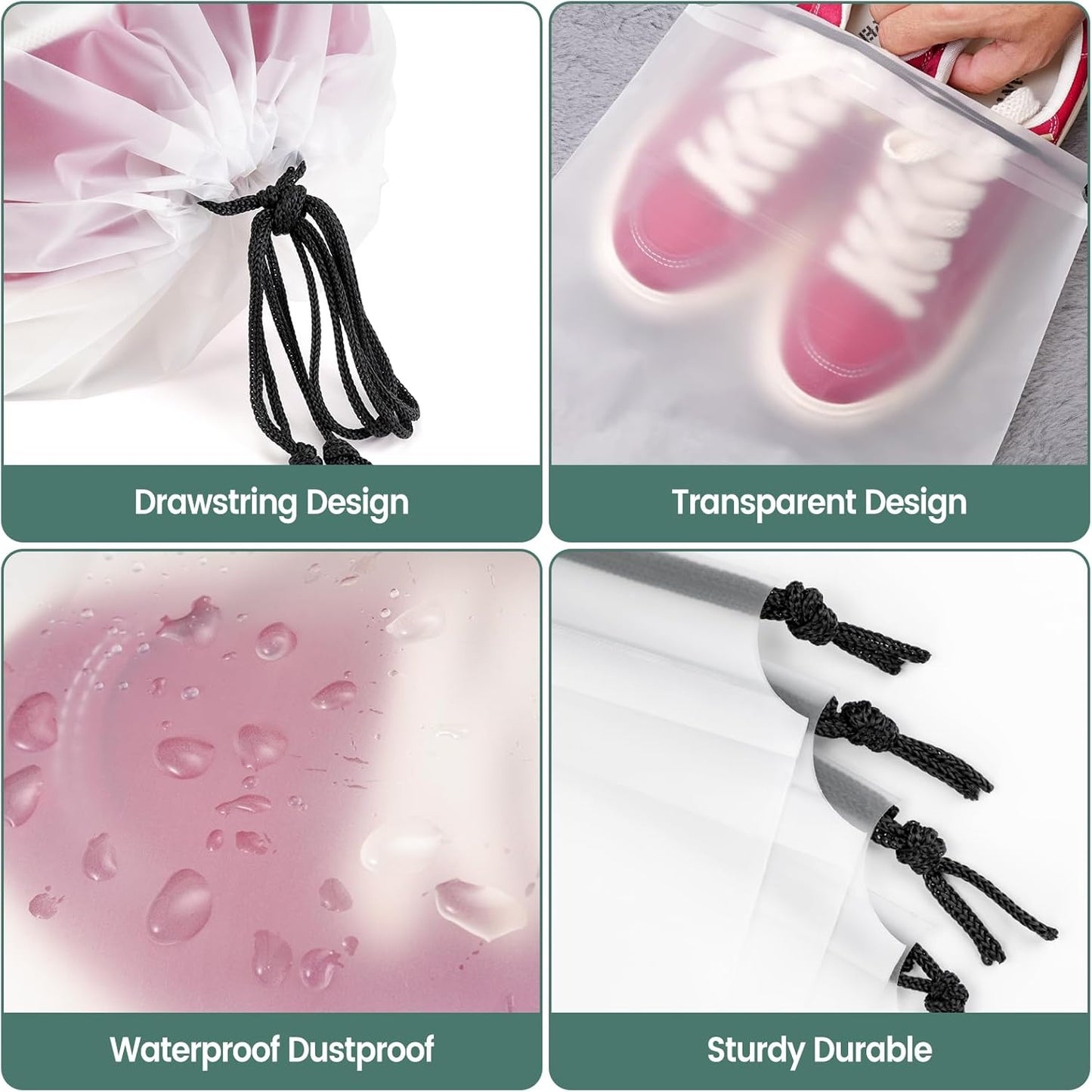 Home Collection Pack of 23 Waterproof Travel Shoe Bags Reusable Shoe Storage Bags