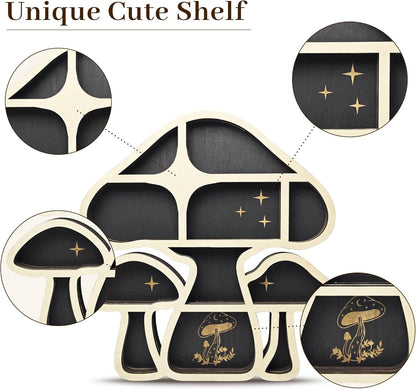 Home Collection Wooden Mushroom Floating Shelves