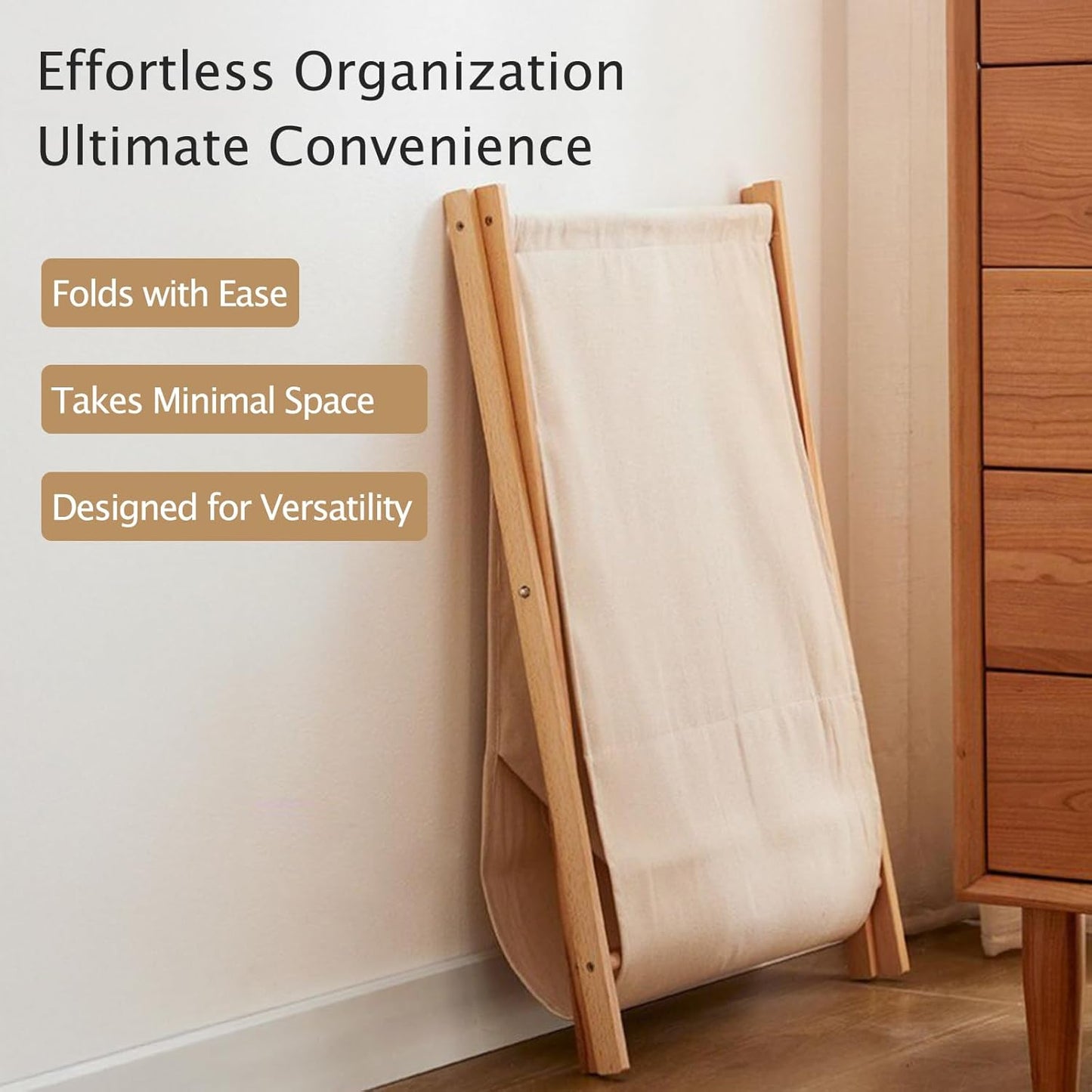 Home Collection Eco-Friendly Foldable Laundry Hamper Stand