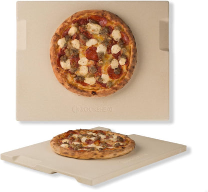 Home Collection 15x12 Inch Cordierite Pizza Stone with Handles