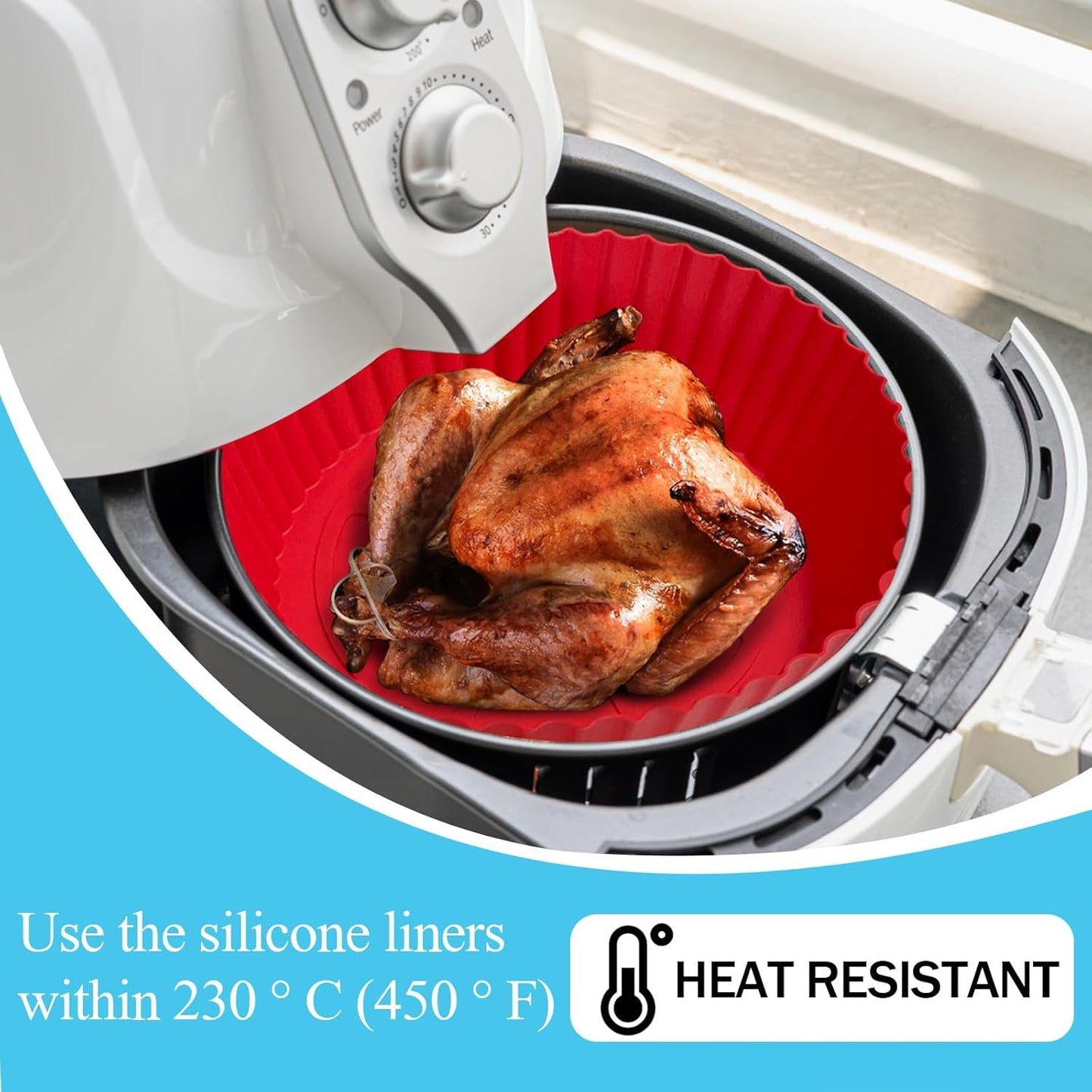 Home Collection Air Fryer Silicone Liners Set 8"