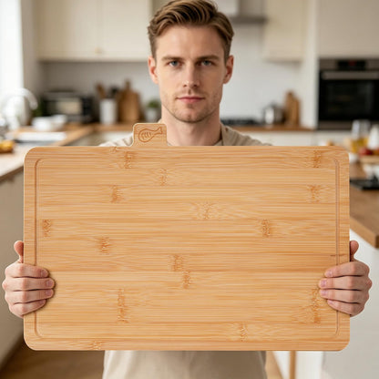 Home Collection Pack of 4 Bamboo Cutting Board Set with Storage Rack 19.9 x 4.7 x 12.6 inch