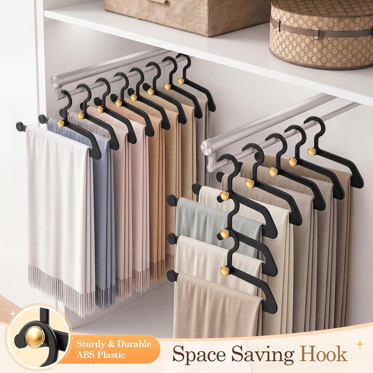 Home Collection Pack of 20 Non-Slip Pants Hangers