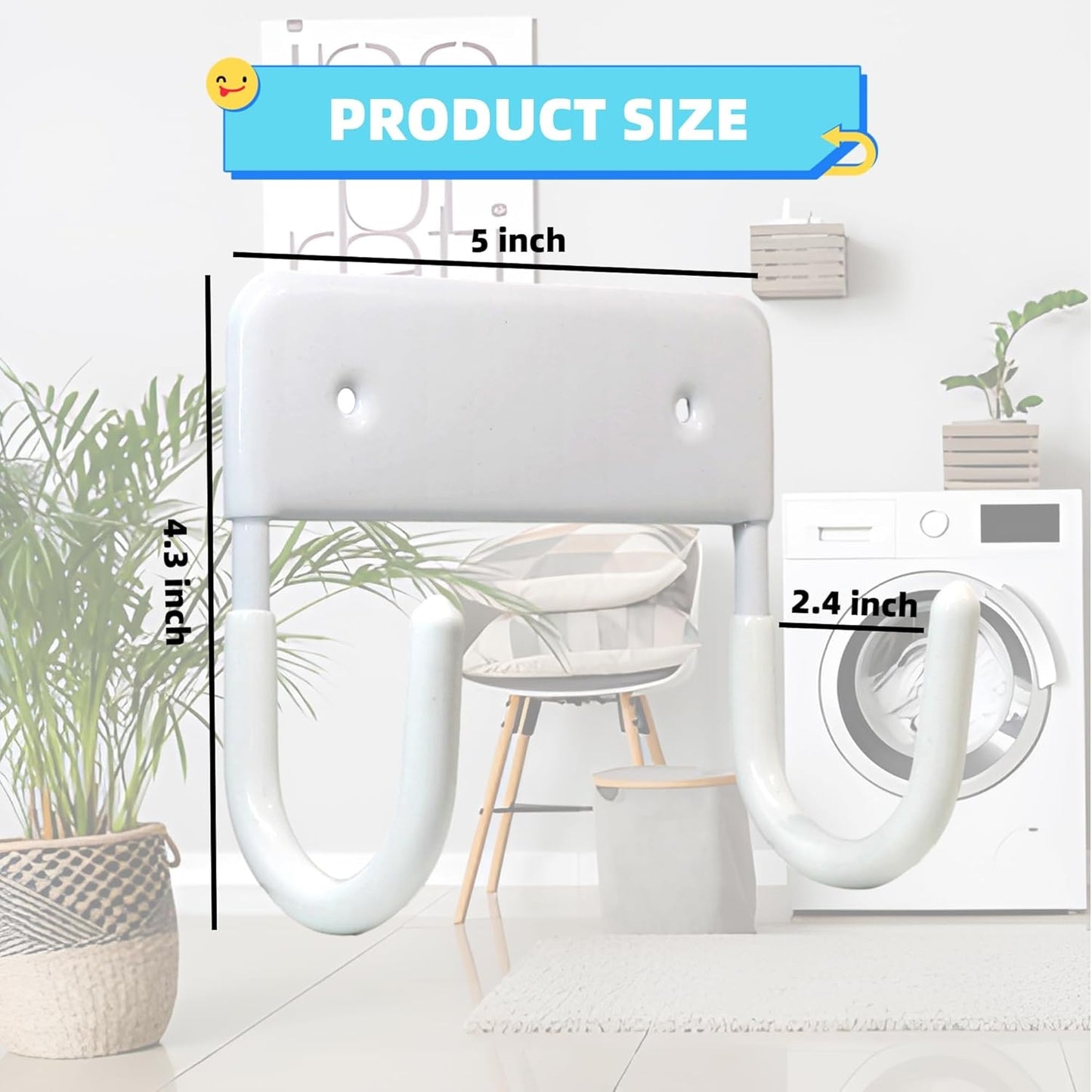 Home Collection Ironing Board Hanger Wall Mount with 5-Inch Hooks