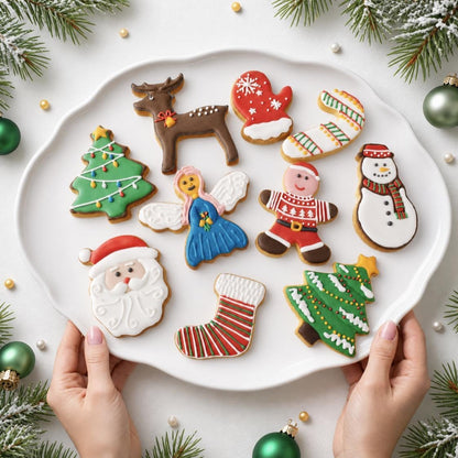 Home Collection Pack of 11 Christmas Cookie Cutter Set Gingerbread Man Tree Snowflake Santa and Reindeer Shapes