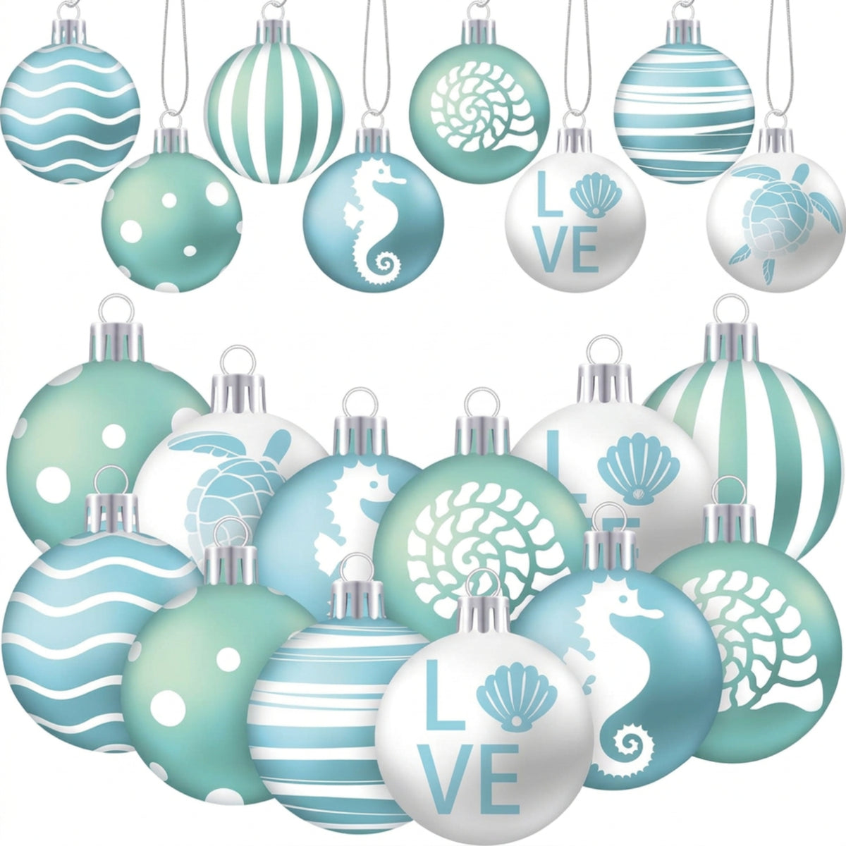 Home Collection Pack of 40 Mini Christmas Ball Ornaments 1.2 Inch Hanging Xmas Tree Decorations