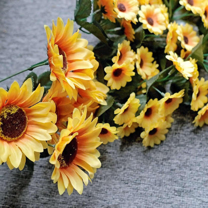 Home Collection 22" Silk Sunflowers Artificial Hanging Vine Bush (Basket Excluded)