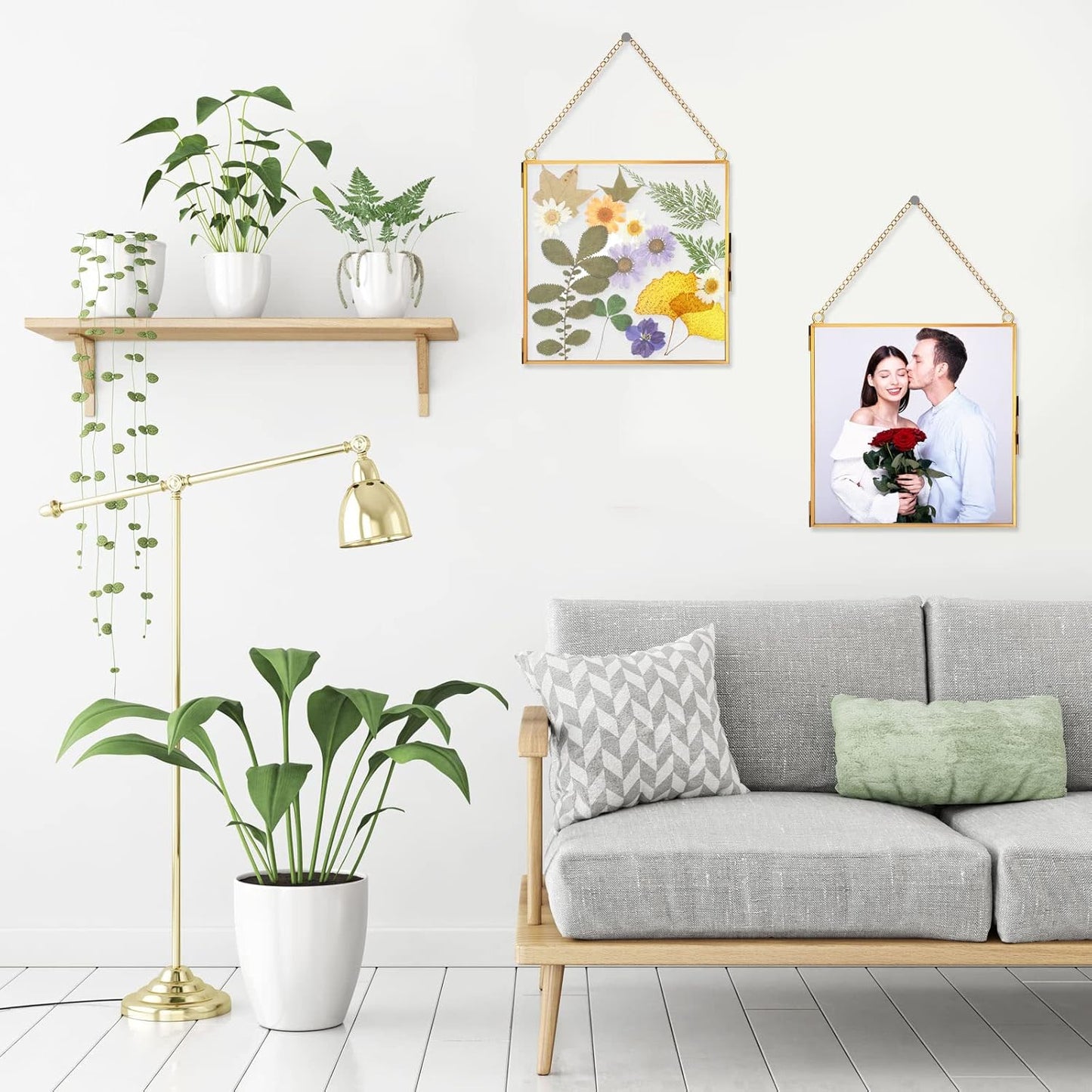 Home Collection 6x6 Inch  Pressed Flowers Glass Frames