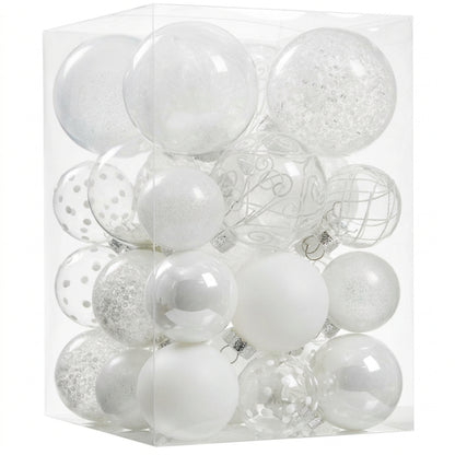 Home Collection Clear Shatterproof Christmas Ball Ornaments Large Plastic Hanging Baubles with Decorative Fillings