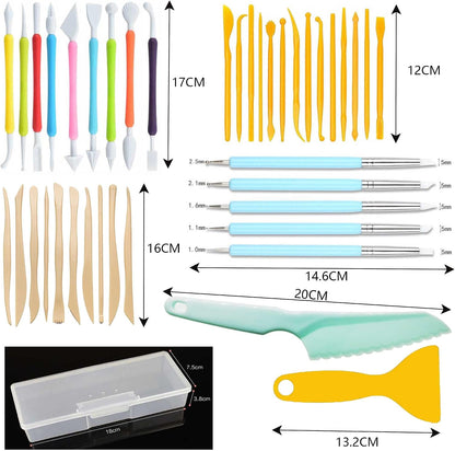 Home Collection Pack of 41 Polymer Clay Art Tools Set for Sculpting Modeling and DIY Crafts