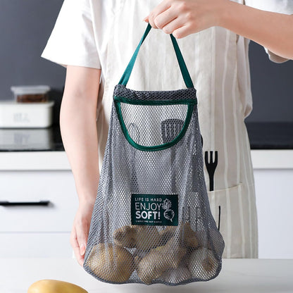 Home Collection Pack of 3 Mesh Produce Bags Hanging Fruit and Vegetable Storage Bag